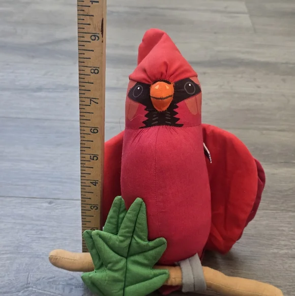 Handmade In El Salvador 1984 Red Bird On Branch Stuffed - Picture 2 of 10